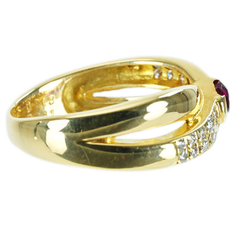 [Pre-owned] K18YG RUBY RING Ruby Ring R0.31ct D0.13ct 5.1g #11 