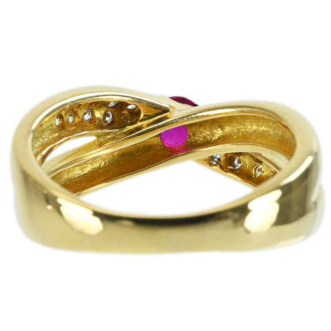 [Pre-owned] K18YG RUBY RING Ruby Ring R0.31ct D0.13ct 5.1g #11 