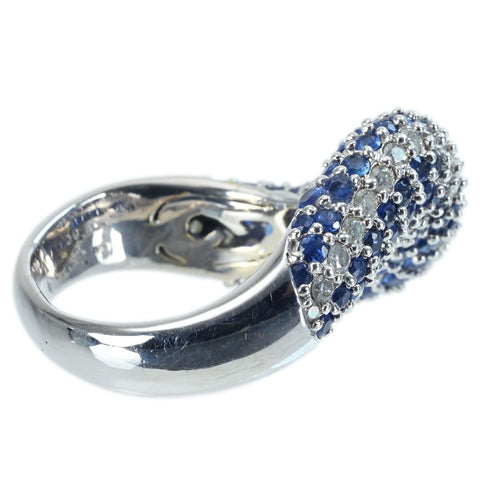 【中古】K18WG SAPPHIRE DIAMOND RING サファイア/ダイヤモンドリング S3.90ct D0.80ct 13.2g #17.5