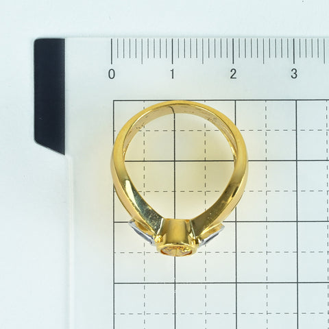 【中古】K18YG SAPPHIRE RING ゴールデンサファイア/ブルーサファイアリング 鑑別書 9.5g #15