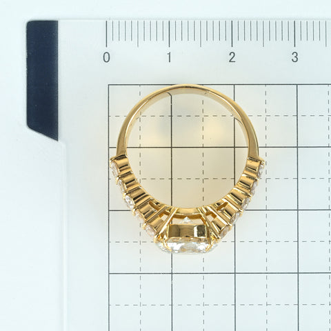 【中古】K18YG DIAMOND ダイヤモンドリング RING 3.337ct D2.10ct 10.3g #18