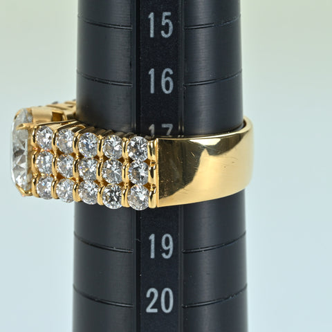 【中古】K18YG DIAMOND ダイヤモンドリング RING 3.337ct D2.10ct 10.3g #18