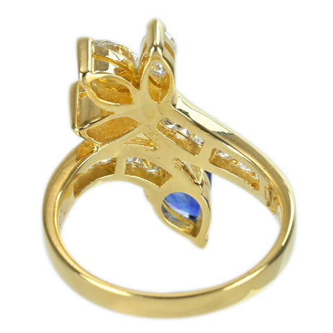 【中古】 K18YG SAPPHIRE サファイアリング S0.89ct D1.18ct ソーティング 5.8g #13