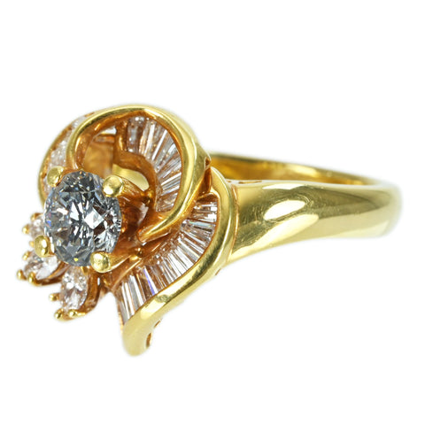 [Used] K18YG DIAMOND RING Diamond Ring 0.709ct D0.90ct 7.2g #11