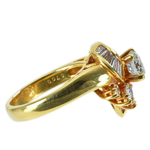 [Used] K18YG DIAMOND RING Diamond Ring 0.709ct D0.90ct 7.2g #11