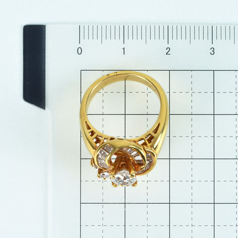 [Used] K18YG DIAMOND RING Diamond Ring 0.709ct D0.90ct 7.2g #11