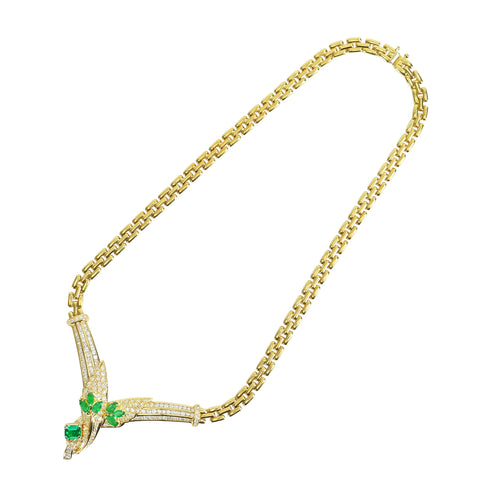 [Used] K18YG Emerald Necklace Emerald Necklace E0.65ct 45.8g 