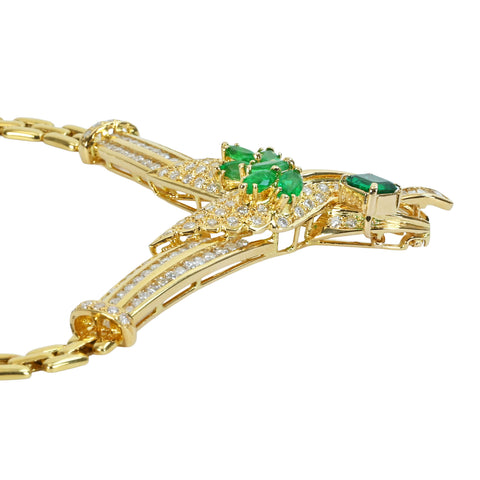 [Used] K18YG Emerald Necklace Emerald Necklace E0.65ct 45.8g 