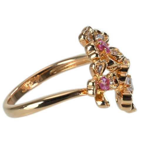 【中古】ヴァンドーム青山 RING K18YG PINK SAPPHIREピンクサファイア/ホワイトサファイアリング 5.2g ＃11