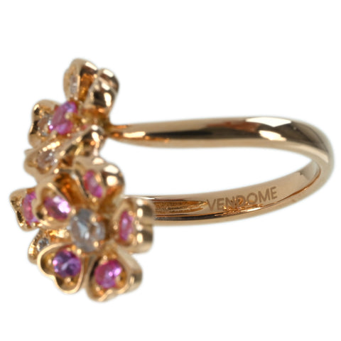 【中古】ヴァンドーム青山 RING K18YG PINK SAPPHIREピンクサファイア/ホワイトサファイアリング 5.2g ＃11