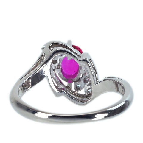 【中古】PT900 RUBY RING ルビーリング R0.56ct D0.08c t4.9g #11