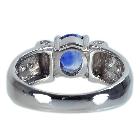 【中古】PT900 SAPPHIRE サファイアリング S1.11ct D0.24ct 6.5g