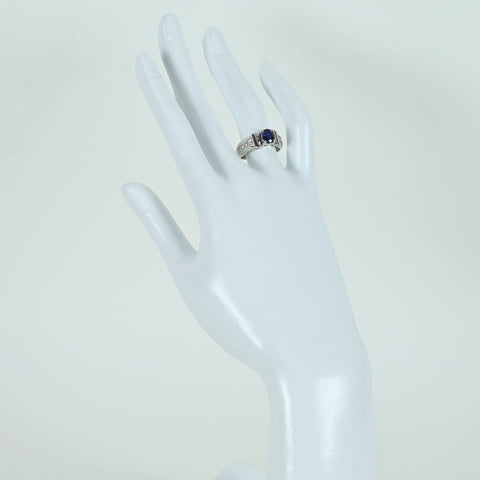 【中古】PT900 SAPPHIRE サファイアリング S1.11ct D0.24ct 6.5g