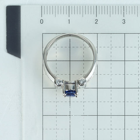 【中古】PT900 SAPPHIRE サファイアリング S1.11ct D0.24ct 6.5g