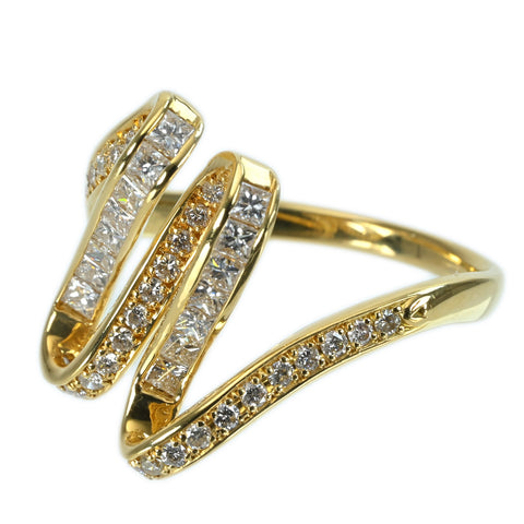 [Used] K18YG DIAMOND RING Diamond Ring D1.00ct 5.0g #21 