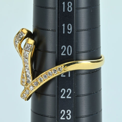 [Used] K18YG DIAMOND RING Diamond Ring D1.00ct 5.0g #21 