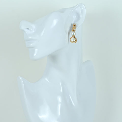 【中古】FRED フレッド K18YG PEARL DIAMOND EARRING パール/ダイヤモンドピアス 20.0g ONE PRICE