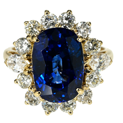 【中古】K18YG SAPPHIRE RING スリランカ産サファイアリング S7.07ct D GRS Royal Blue 鑑別書 6.5g
