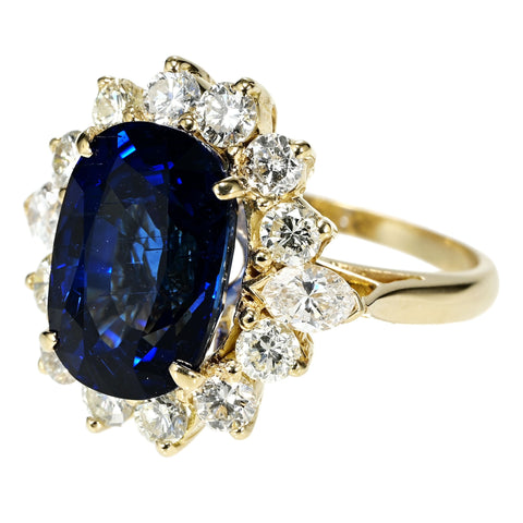 【中古】K18YG SAPPHIRE RING スリランカ産サファイアリング S7.07ct D GRS Royal Blue 鑑別書 6.5g