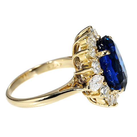 【中古】K18YG SAPPHIRE RING スリランカ産サファイアリング S7.07ct D GRS Royal Blue 鑑別書 6.5g