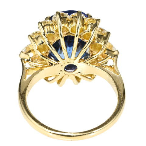 【中古】K18YG SAPPHIRE RING スリランカ産サファイアリング S7.07ct D GRS Royal Blue 鑑別書 6.5g