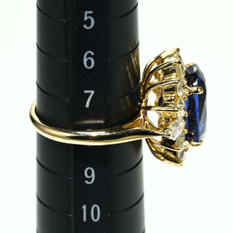 【中古】K18YG SAPPHIRE RING スリランカ産サファイアリング S7.07ct D GRS Royal Blue 鑑別書 6.5g