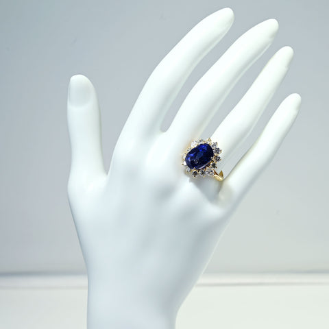 【中古】K18YG SAPPHIRE RING スリランカ産サファイアリング S7.07ct D GRS Royal Blue 鑑別書 6.5g