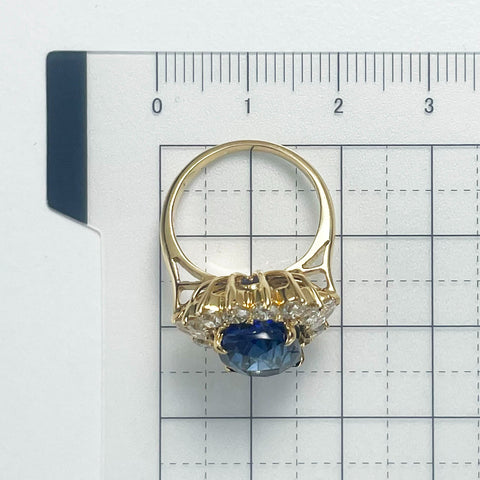 【中古】K18YG SAPPHIRE RING スリランカ産サファイアリング S7.07ct D GRS Royal Blue 鑑別書 6.5g