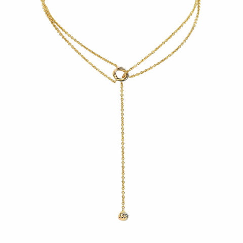 【中古】CARTIER カルティエ K18YG/WG/PG Necklace スリーカラーベビートリニティパンピーユ ネックレス 修理明細  17.3g ONE PRICE