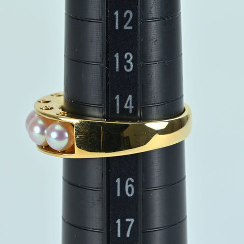【中古】TASAKI タサキ K18YG PEARL RING パールリング P4.0-5.0mm 8.2g #15ONE PRICE