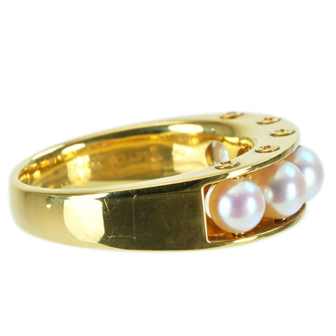 【中古】TASAKI タサキ K18YG PEARL RING パールリング P4.0-5.0mm 8.2g #15ONE PRICE