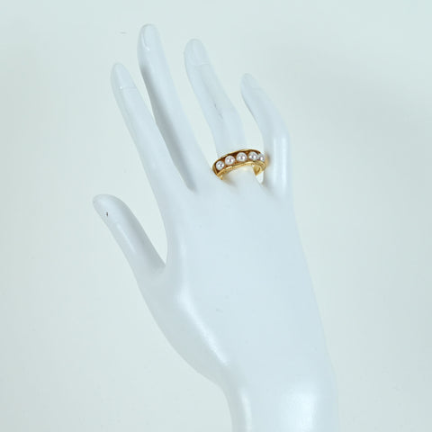 【中古】TASAKI タサキ K18YG PEARL RING パールリング P4.0-5.0mm 8.2g #15ONE PRICE