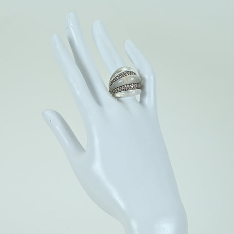 【中古】DAMIANI ダミアーニ RING K18WG/QUARTZ RING  スピッキ ディルナリング ブラウンダイヤモンド ソーティング 16.5g #13 ONE PRICE