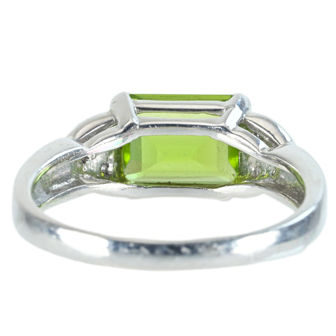 Pre-owned PT900 Peridot Ring, 2.40ct (P) x 0.06ct (D) with Certificate of Authenticity, 7.0g (P) #19 