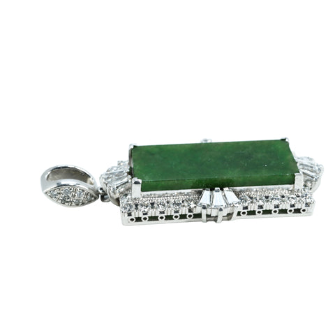 【中古】PT900 JADEITE PENDANT TOP ヒスイペンダントトップ  ジャパンジェムグレーディングセンター鑑別書 11.9g
