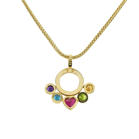 【中古】BVLGARI ブルガリ K18YG Necklace アレグラ マルチカラーストーン ペンダントネックレス 24.7g ONE PRICE