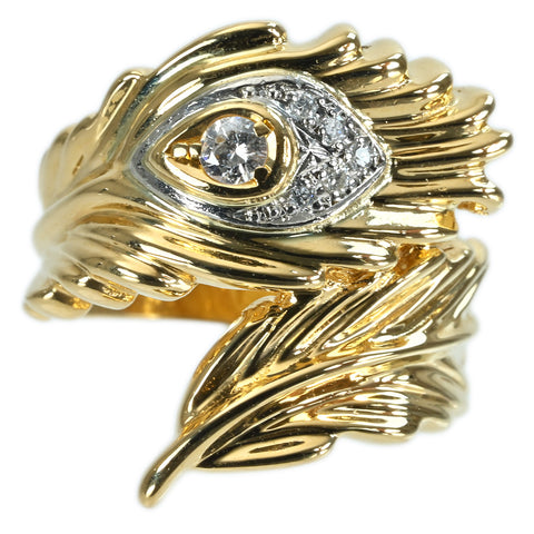 [Pre-owned] K18YG/PT900 DIAMOND RING Diamond Ring 0.10ct D0.04ct 8.3g #12.5 