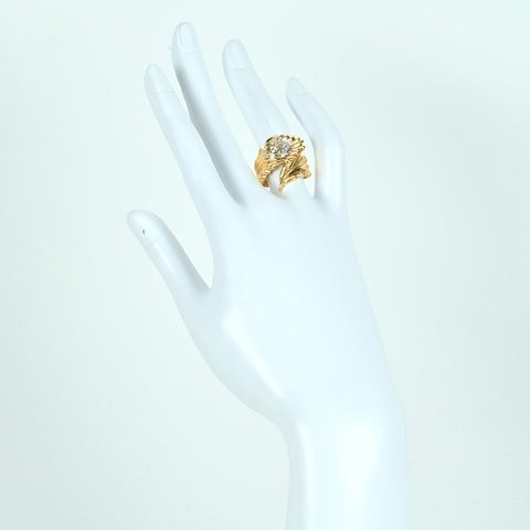 【中古】K18YG/PT900 DIAMOND RING ダイヤモンドリング 0.10ct D0.04ct 8.3g #12.5