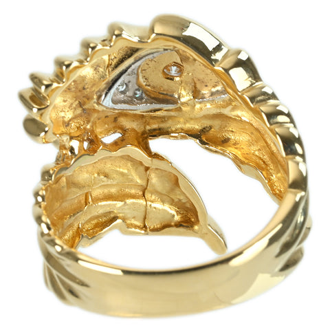 【中古】K18YG/PT900 DIAMOND RING ダイヤモンドリング 0.10ct D0.04ct 8.3g #12.5