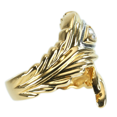 【中古】K18YG/PT900 DIAMOND RING ダイヤモンドリング 0.10ct D0.04ct 8.3g #12.5