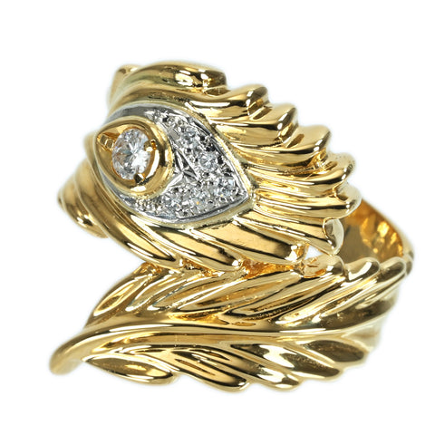 【中古】K18YG/PT900 DIAMOND RING ダイヤモンドリング 0.10ct D0.04ct 8.3g #12.5