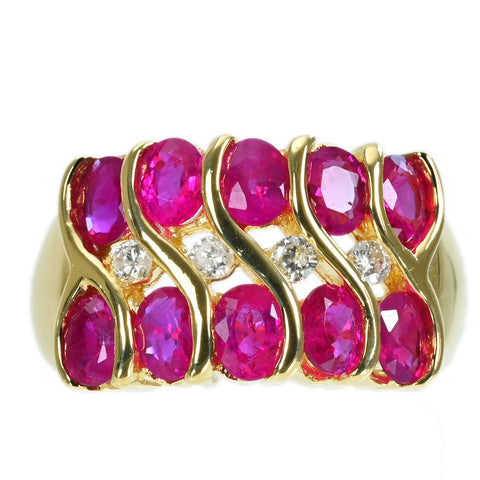 【中古】 K18YG RUBY RING ルビーリング R2.32ct D0.13ct 6.0g #11