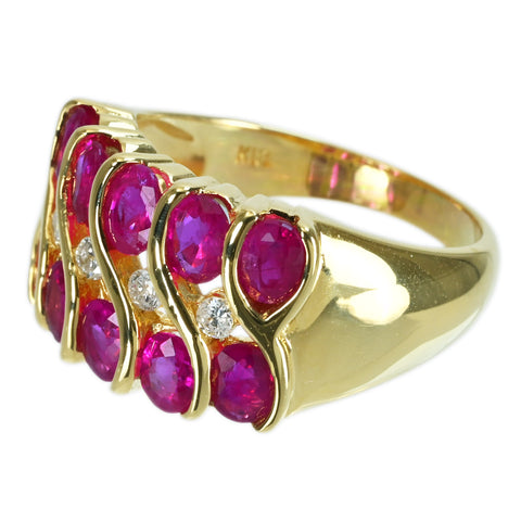 【中古】 K18YG RUBY RING ルビーリング R2.32ct D0.13ct 6.0g #11