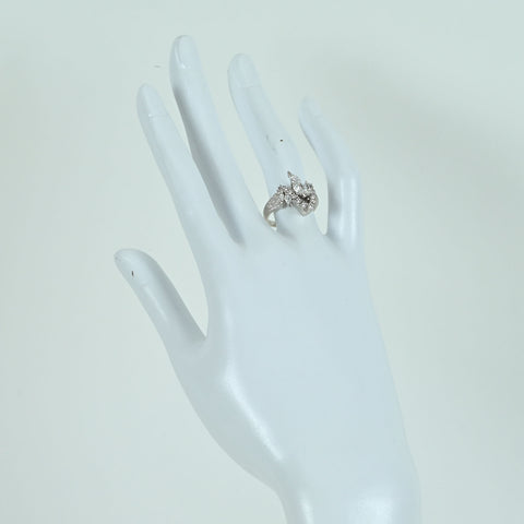 【中古】PT900 DIAMOND RING ダイヤモンドリング 0.50ct D0.268ct 9.1g #12