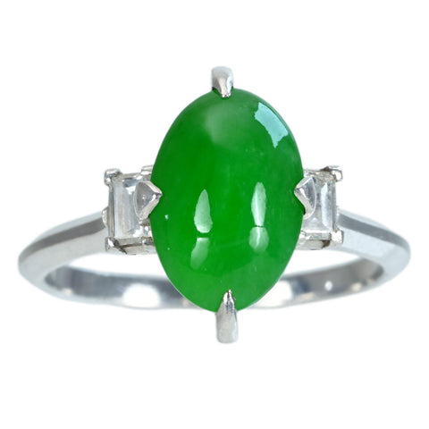 【中古】PT JADEITE RING ヒスイリング D0.23ct 4.1g #11