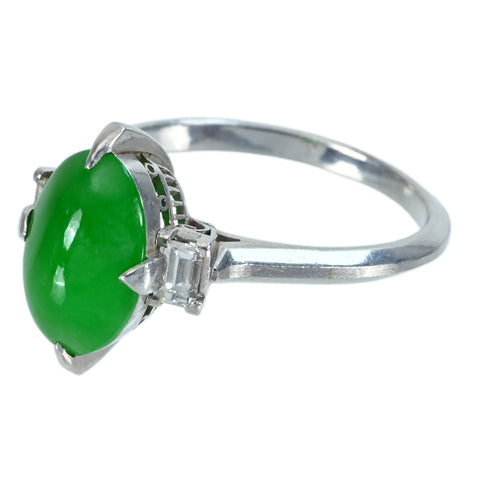 【中古】PT JADEITE RING ヒスイリング D0.23ct 4.1g #11