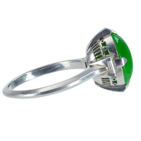 【中古】PT JADEITE RING ヒスイリング D0.23ct 4.1g #11
