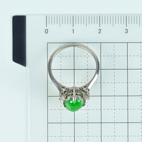 【中古】PT JADEITE RING ヒスイリング D0.23ct 4.1g #11