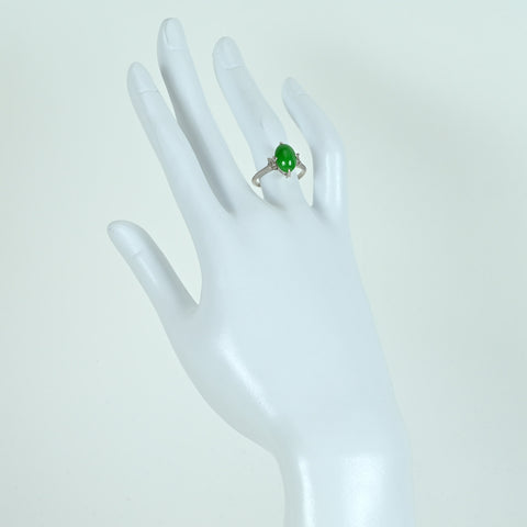 【中古】PT JADEITE RING ヒスイリング D0.23ct 4.1g #11