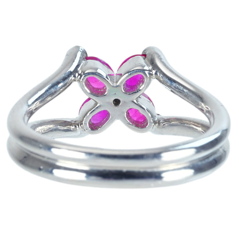 【中古】PT900 Myanmar RUBY RING ミャンマー（ビルマ）産ルビーリング R0.85ct D0.01ct 日宝協 鑑別書 7.8g #12